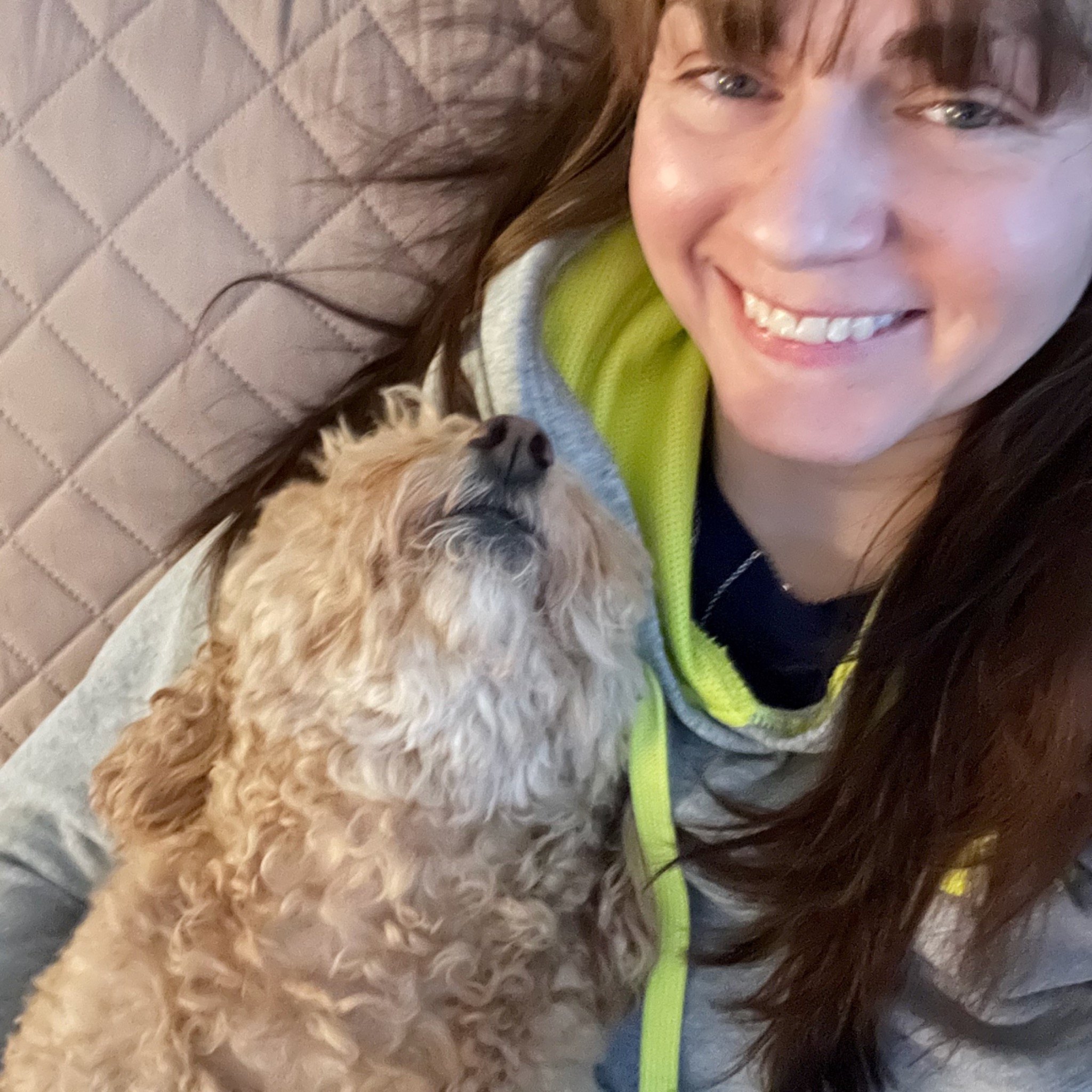 Christy cuddling Daisy H.